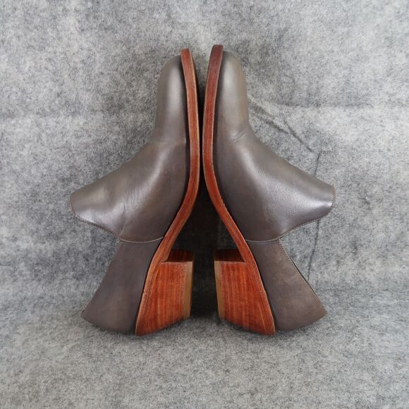 Fortress of Inca Shoes Womens 38 Bootie Madeline Leather Grey Slip On Block Heel - Picture 9 of 15